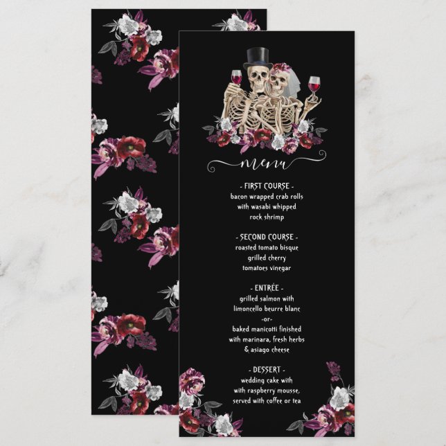 Till döden gör oss del, Skeleton Bride Groom Menu Meny (Fram/baksida)