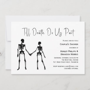 Till Döden gör oss del Skeleton Couples Shower Inbjudningar