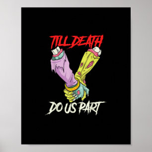 Till Döden gör oss del Zombie Händer Död Pastel Go Poster