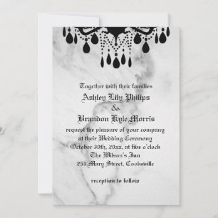 Till Döden gör oss till del Marble Wedding bjudand Inbjudningar