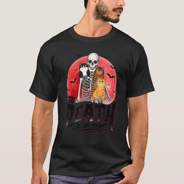 Till döden gör vi oss sällskap av Skeleton Cat T Shirt (Framsida)