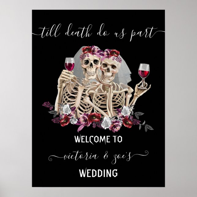 Till döden gör vi "Part Goth Skeleton Brides Welco Poster (Framsidan)