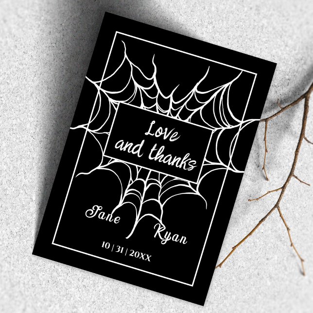 Till döden | Gothic Black HalloWedding Tack Kort (Skapare uppladdad)