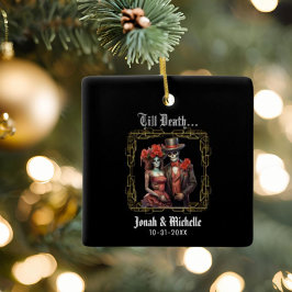 Till Döden Gothic Bröllop Photo Ornament