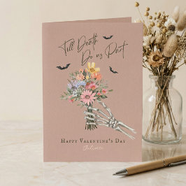 Till Döden Gotisk Vildblomma Skelett Alla Hjärtans Helgkort