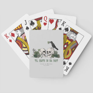Till döden Grönt gotiskt St Patricks Dödskalle och Casinokort