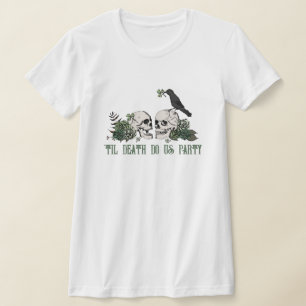 Till döden irländsk blommig dödskalle möhippa t shirt