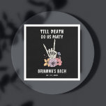 Till döden, party bachelorette helg pappersservett<br><div class="desc">Fram till döden skriver vi personlig från party-partiet på blöjor,  svarta blöjor med gotiskt skelett på personlig bord-dekanor</div>