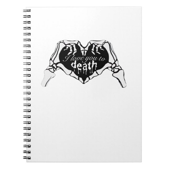 Till döden - Skeleton Hand Heart Anteckningsbok (Framsidan)
