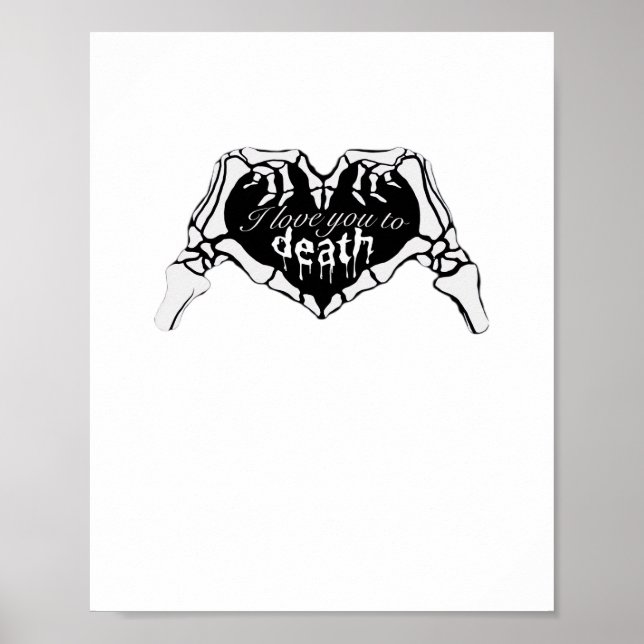 Till döden - Skeleton Hand Heart Poster (Framsidan)