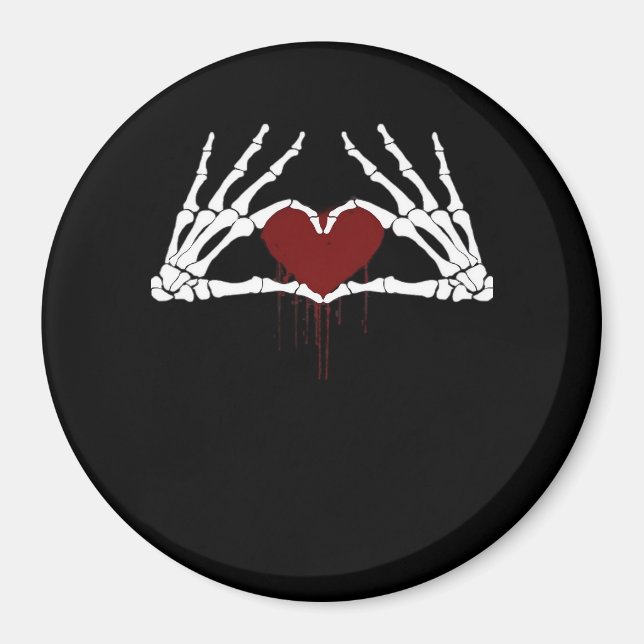 Till döden - Skeleton Heart Händer Magnet (Framsidan)