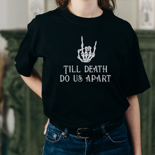 Till döden skiljer oss från Gothic Skeleton Heart  T Shirt (Skapare uppladdad)