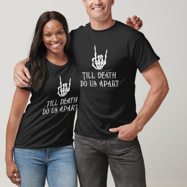 Till döden skiljer oss från Gothic Skeleton Heart  T Shirt (Skapare uppladdad)