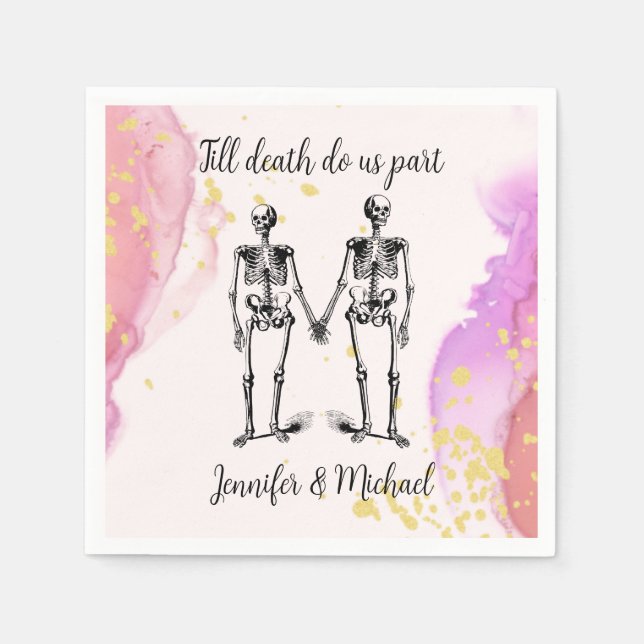 Till döden, vi delar Skeleton Couple Namn  N Pappersservett (Framsidan)