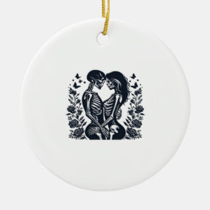 Till döden we - Skeleton par gotiic Design Clas Julgransprydnad Keramik
