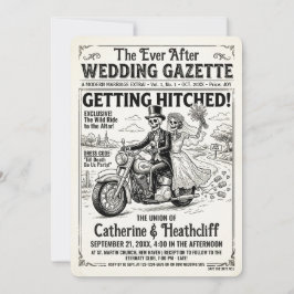 Till döden Wedding Gazette Bikers bröllop Inbjudningar