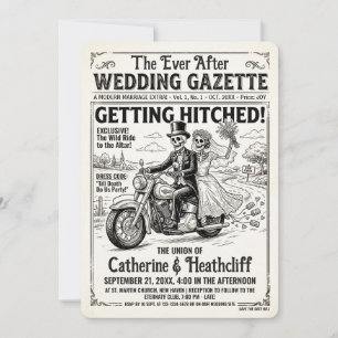 Till döden Wedding Gazette Bikers bröllop Inbjudningar