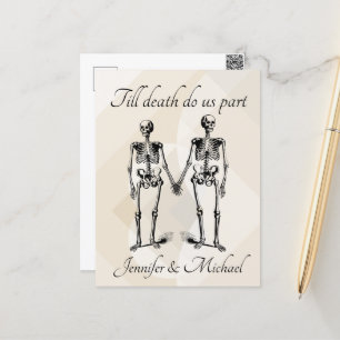 Till döds, delar vi Skeleton lite Monogram Vykort