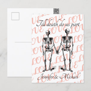 Till döds delar vi Skeleton par Monogram Pos Vykort