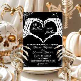 Till Döds do oss Part Gothic Halloween Bröllop Inbjudningar