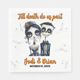Till Döds do oss Part Halloween Bröllop Pappersservett
