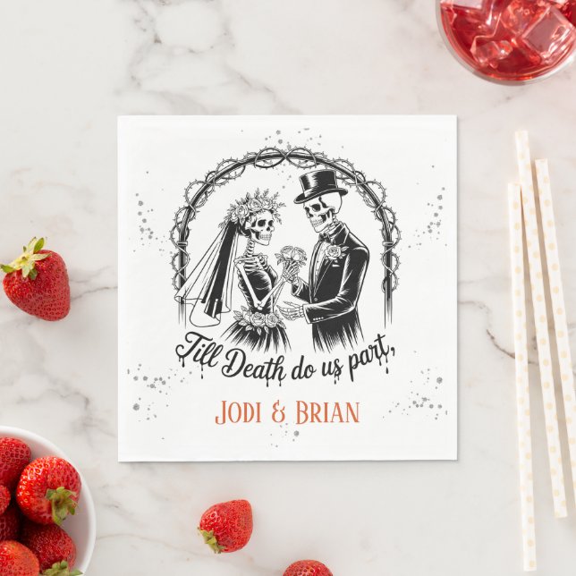 Till Döds do oss Part Halloween Bröllop Pappersservett (Insitu)