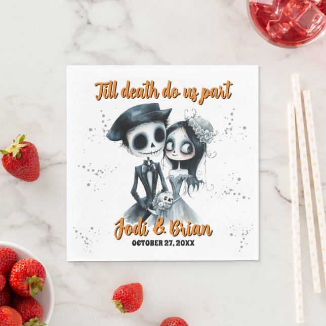Till Döds do oss Part Halloween Bröllop Pappersservett (Insitu)