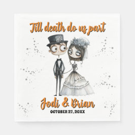 Till Döds do oss Part Halloween Bröllop Pappersservett