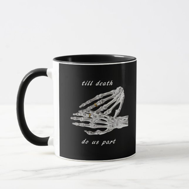 Till Döds do US Part Skeleton Händer Quote (Black Mugg (Vänster)
