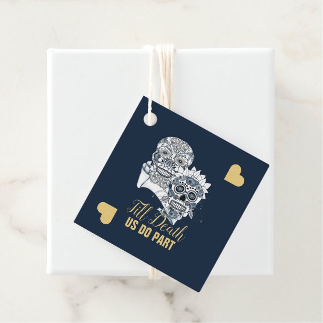 Till Döds oss Dels Sugar Döskallar Bröllop Gåvor Etiketter (På plats)