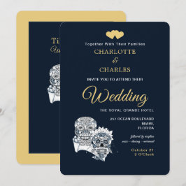 Till Döds oss Dels Sugar Döskallar Bröllop Inbjudningar