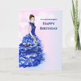 Till dotter på Birthday Sparkly Blue Gown Design Kort