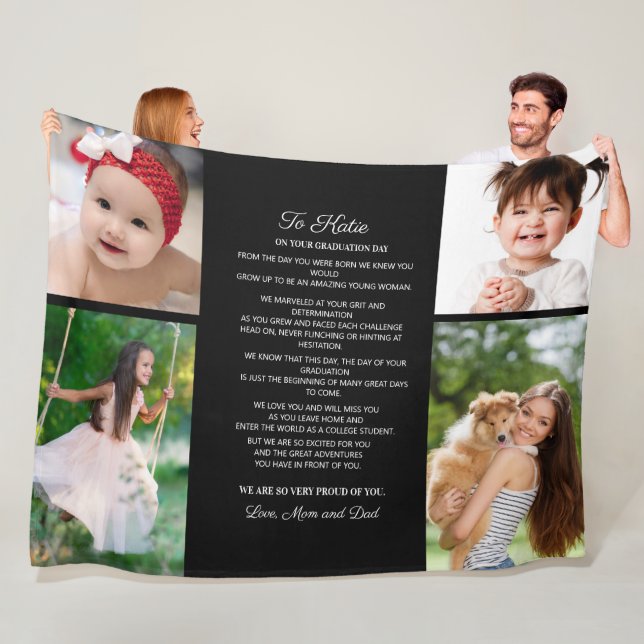 Till Dotter Studenten Dag 4 Photo Keepsak Fleecefilt (På plats)