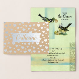 Till drottningen av mitt hjärta. Alla hjärtans dag Folierat Kort