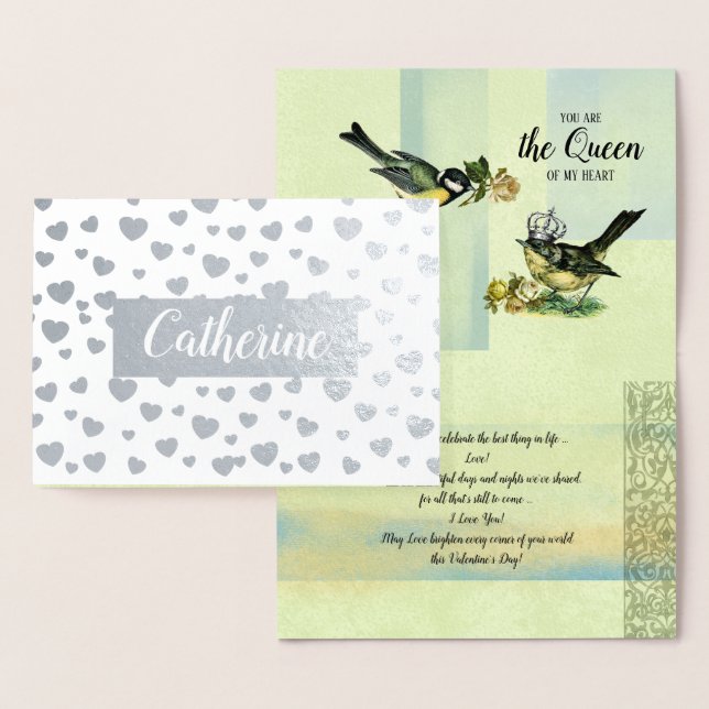 Till drottningen av mitt hjärta. Alla hjärtans dag Folierat Kort (Display)