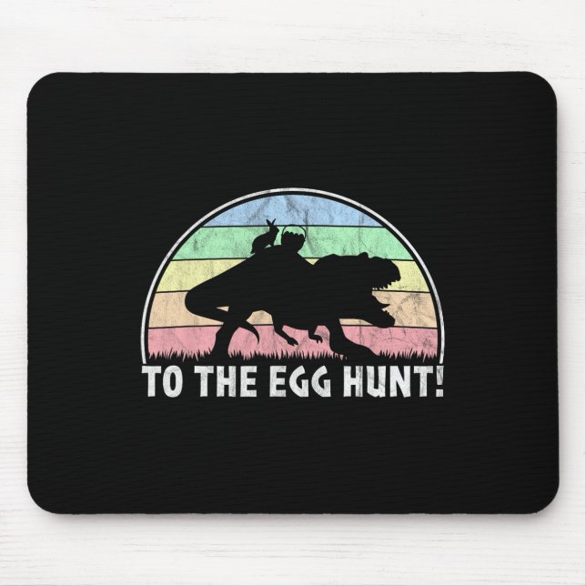 Till Egg Hunt - T-rex Bunny Dinosaur Påsk Musmatta (Framsidan)