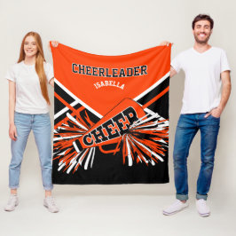 Till en Cheerleader 📣 - Orange, Svart & Vit Fleecefilt