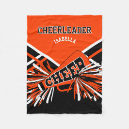 Till en Cheerleader 📣 - Orange, Svart & Vit Fleecefilt