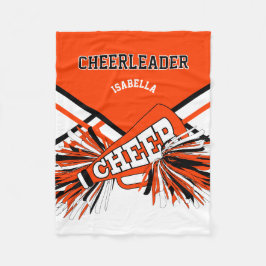 Till en Cheerleader 📣 - Orange, Svart & Vit Fleecefilt