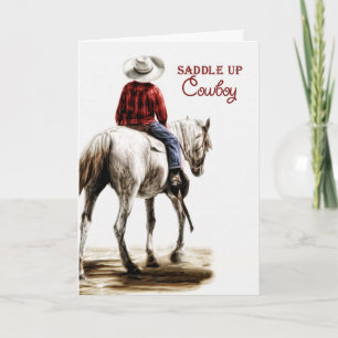 till en Cowboy på hans födelsedag Western Thése Ho Kort