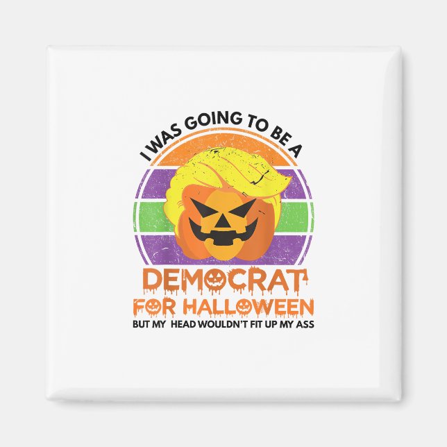 Till en demokrat för Halloween Funny Trumpkin Magnet (Framsidan)