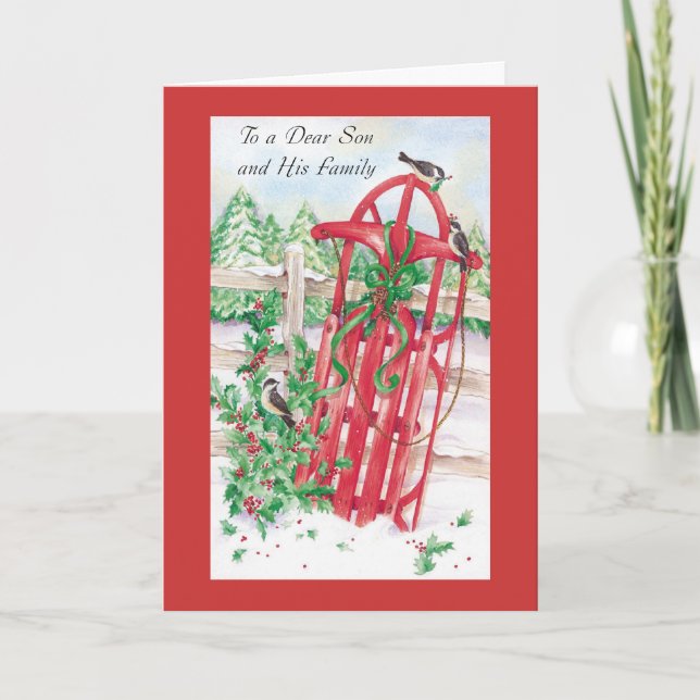 Till en kär son och hans familj helgkort (Framsida)