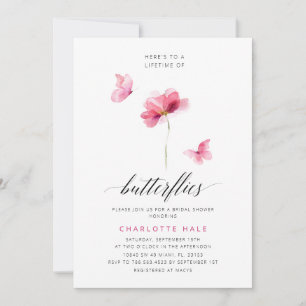 Till en livslängd för Butterflies Rosa Möhippa Inbjudningar