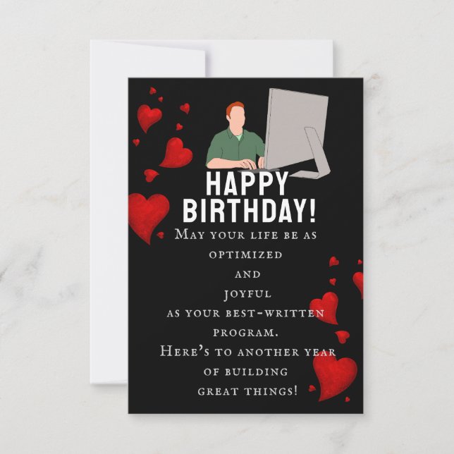 Till en lysande software ingenjör födelsedag kort (Framsida)