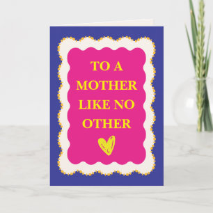 Till en mamma som ingen annan Rosa & Blå Elegant Tack Kort
