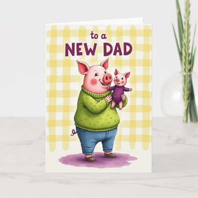 Till en ny pappa konst design kort (Framsida)