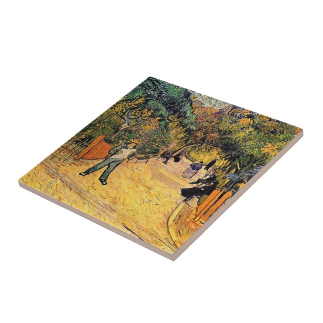 Till en offentlig park i Arles. Kakelplatta (Sidan)