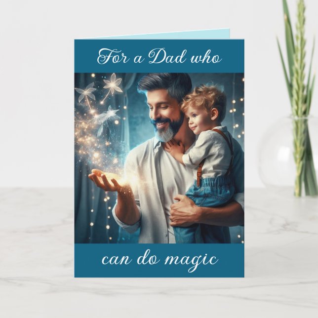 Till en pappa som kan göra magi helgkort (Framsida)