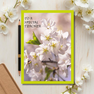 Till en speciell lärare Japansk körsbärsblomning Tack Kort