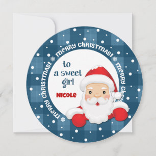 Till en Sweet Girl från Jultomten. Jul Julkort